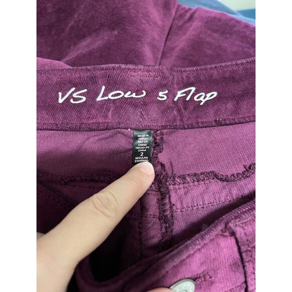 Victoria's Secret Plum Bootcut Low Rise Fine Gauge Corduroy Pants - Size 2 - Picture 2 of 6